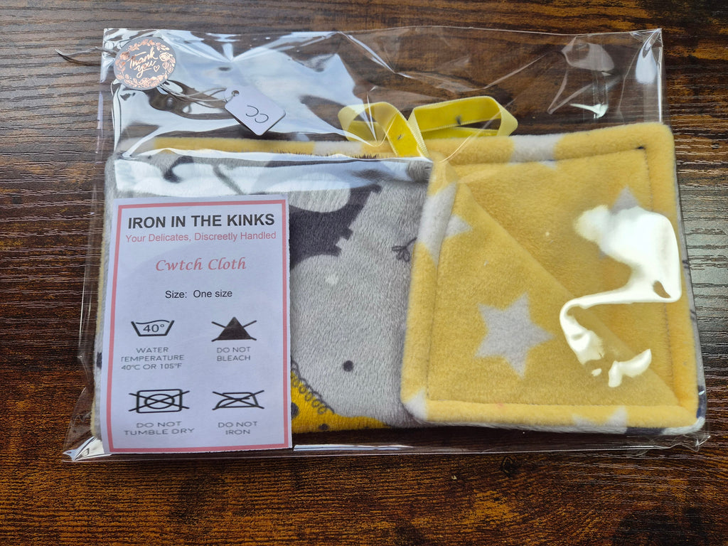 Yellow and Gray fleece comforter
